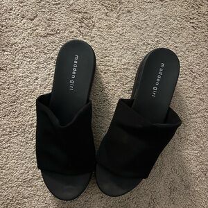 Madden Girl Black Mules